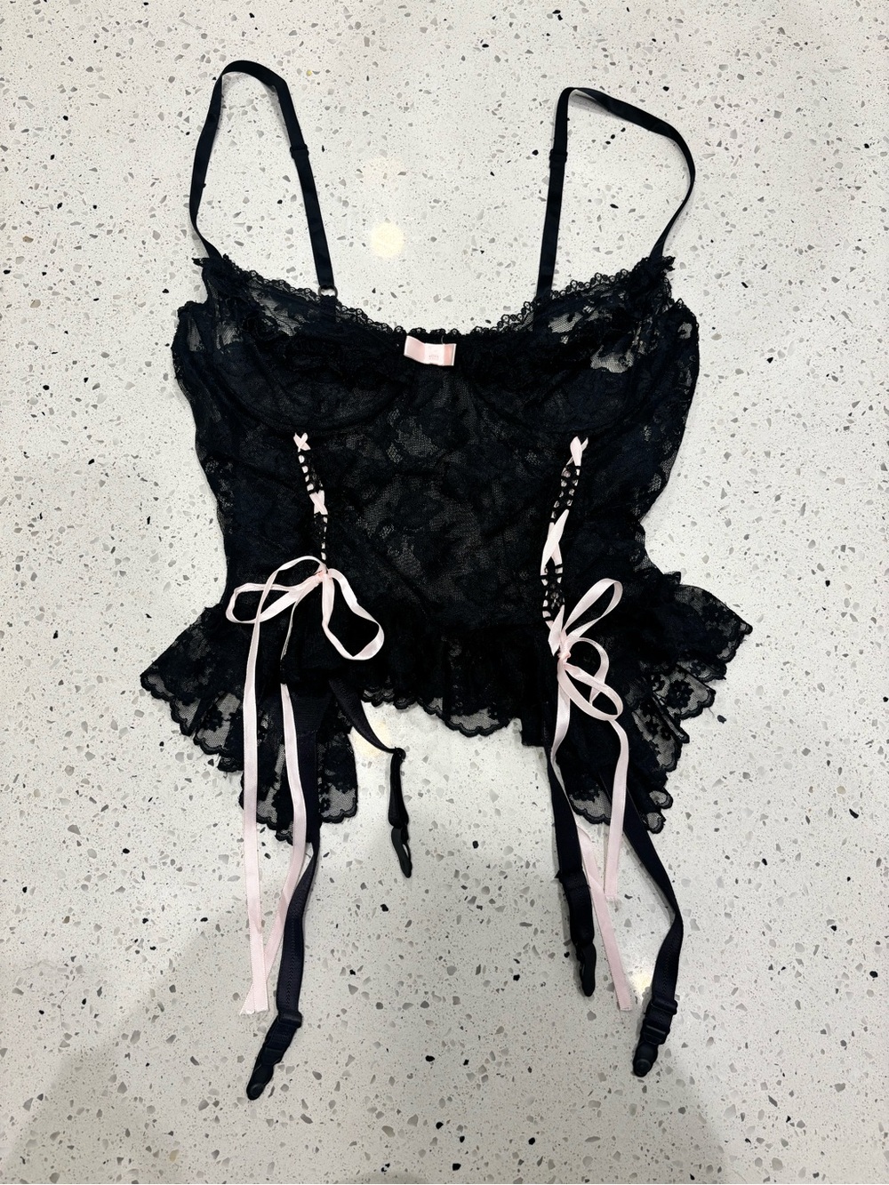 Victoriaâs Secret Vintage Lace Gartered Bustier Camisole NWOT 34B
